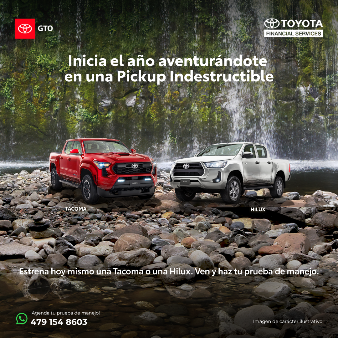 Un nuevo año, nuevas rutas.
Descúbrelas a bordo de una Tacoma o Hilux.